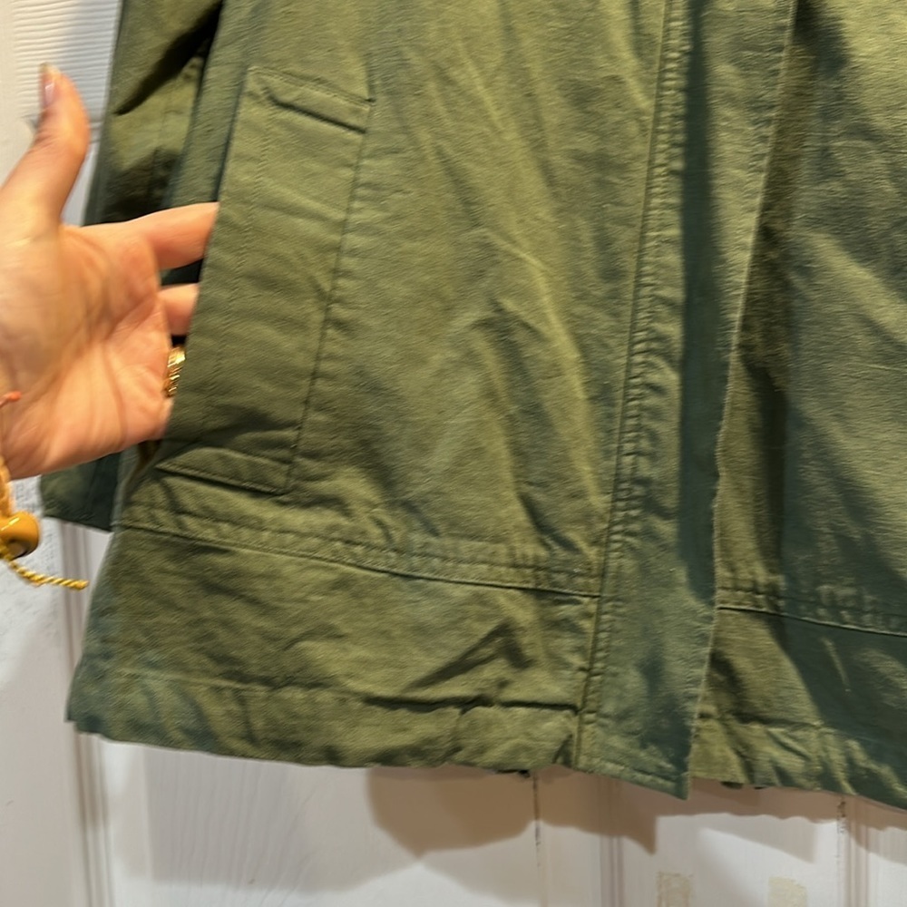 Eileen Fisher Olive A-Line Cotton/Hemp Jacket Petite PP - Picture 5 of 10